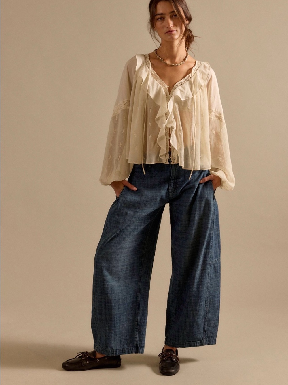 We The Free Free To Roam Cropped Jeans in Seven Seas